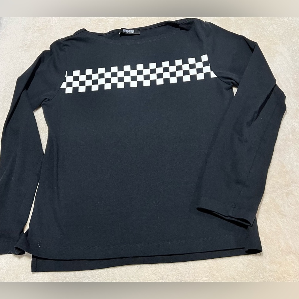 Reformation Long Sleeve Black Sweatshirt Size M